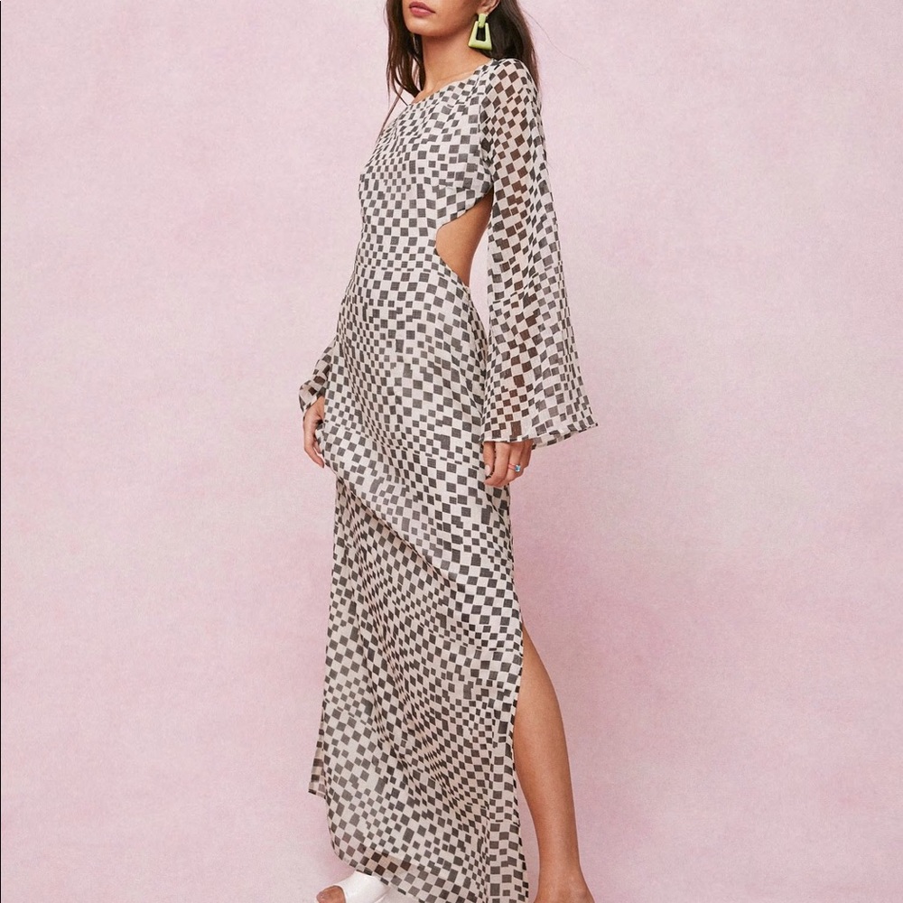 Nasty Gal Checkered Maxi Dress